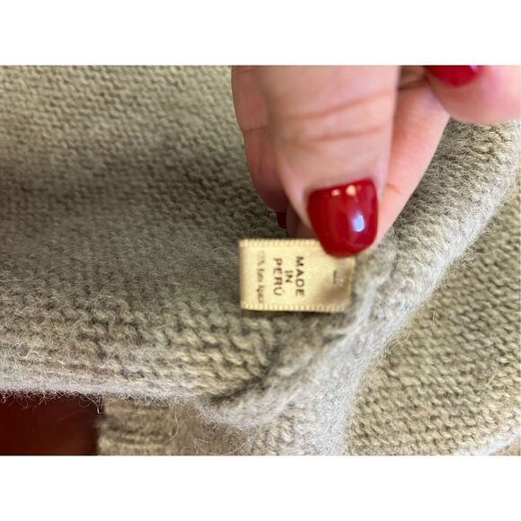 Simply Natural Tan 100% Baby Alpaca Open Front Shawl Collar Cardigan Sweater sz - Picture 7 of 7
